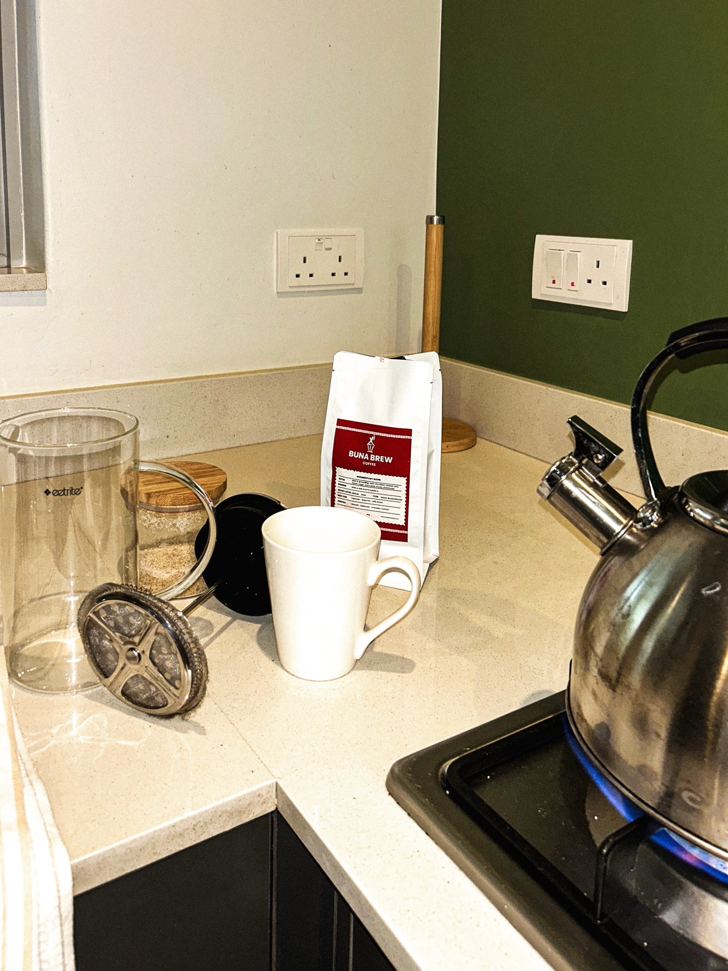 Buna Brew bag in kitchen